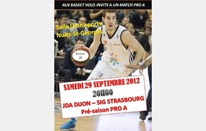 JDA-STRASBOURG à Nuits 20h le 29/09